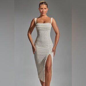 Elegant Cream Embellished Dress